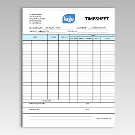 Logo Simple Employee Business Time Sheet Notepad Notizblock