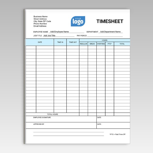 Logo Simple Employee Business Time Sheet Notepad Notizblock (Von Creator hochgeladen)