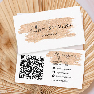 Logo-Skript Gold Glitzer Haar Make-qr-Code Visitenkarte