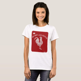 Logo-Slogan für Hot und Saucy Rooster T-Shirt