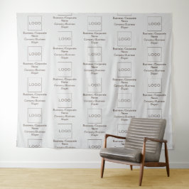 Logo-Slogan Markenzeichen für Unternehmen Brown Wandteppich