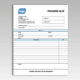 Logo Small Business Packing Slip Template Notepad Notizblock
