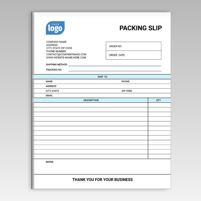 Logo Small Business Packing Slip Template Notepad Notizblock (Von Creator hochgeladen)