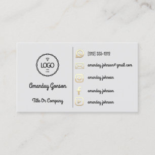 Logo Social Media Gold QR Code Gold Grau Visitenkarte