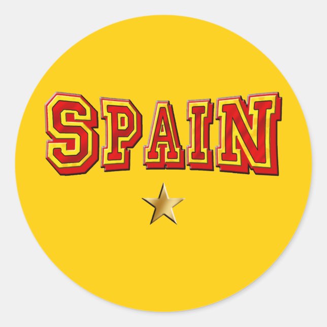 Logo Spaniens mit einem Stern Runder Aufkleber (Vorderseite)