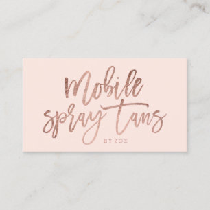 Logo "Spray tans" Rose Goldtypografie Visitenkarte