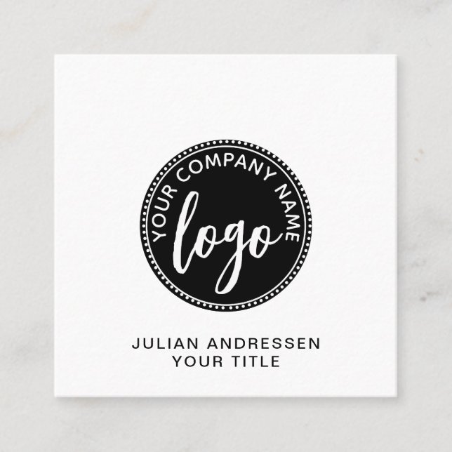 Logo Square Business Card Quadratische Visitenkarte (Vorderseite)
