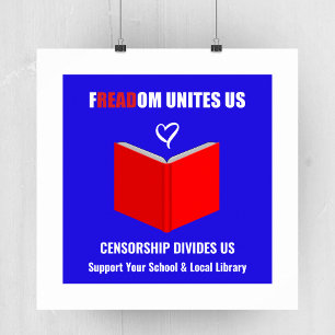 Logo-Stil für das Verbot von Büchern Poster