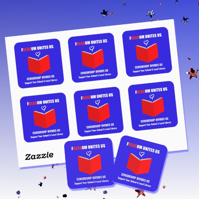 Logo-Stil für das Verbot von Büchern Quadratischer Aufkleber (Von Creator hochgeladen)