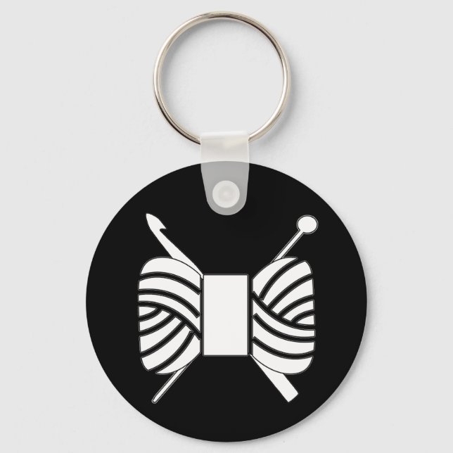 Logo-Strick-Ecke des Garns {Dark} Schlüsselanhänger (Vorderseite)