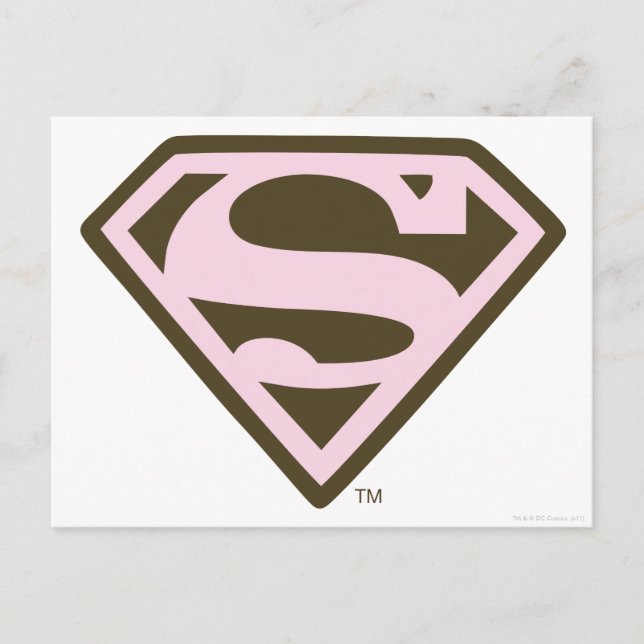 Logo "Supergirl Pink and Brown" Postkarte (Vorderseite)