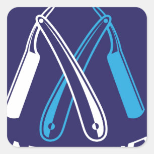 Logo-Symbol für den Barbershop Quadratischer Aufkleber