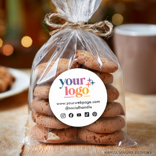 Logo-Symbol für soziale Medien Runder Aufkleber