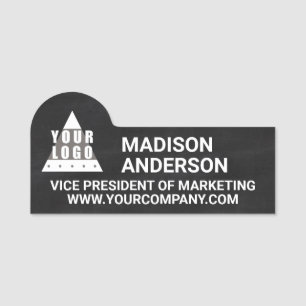 Logo-Tafel-cooler Schwarzweiss-Angestellter Namensschild