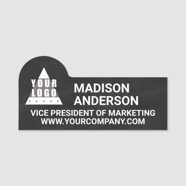 Logo-Tafel-cooler Schwarzweiss-Angestellter Namensschild (Vorderseite)