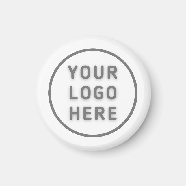 Logo-Template-Geschäft - Einfache White Round Magnet (Vorne)
