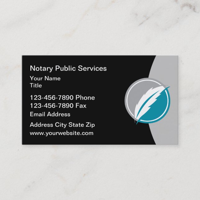 Logo Template Notary Public Business Card Design Visitenkarte (Vorderseite)