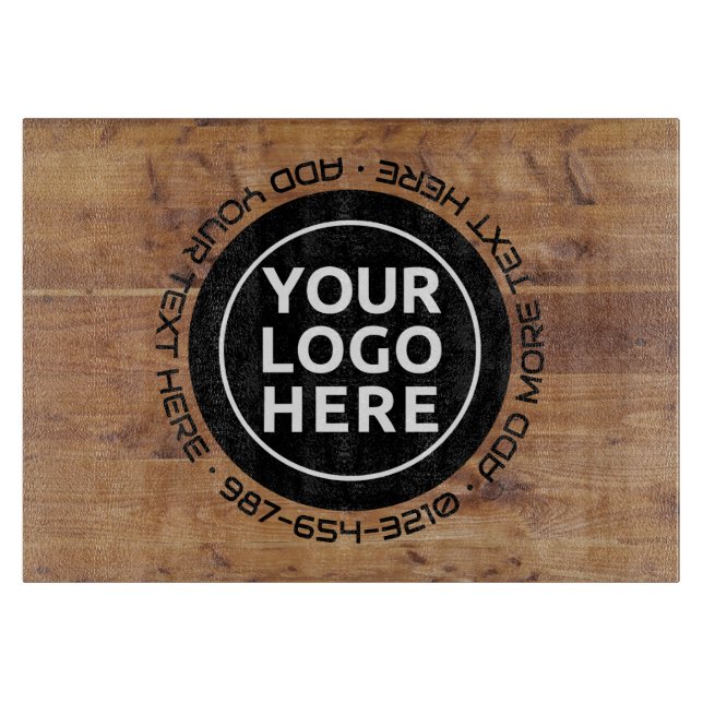 LOGO & TEXT | Custom Business Glass Cutting Board Schneidebrett (Vorderseite)