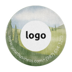 LOGO & TEXT   Maßgeschneidertes Business Glass Cut Schneidebrett