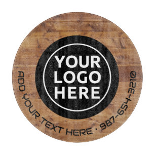 LOGO & TEXT Maßgeschneidertes Business Glass Cut Schneidebrett