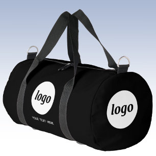 Logo Text Promotional Business Schwarz Duffle Bag