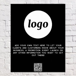 Logo Text QR Code Werbung Business Black Poster