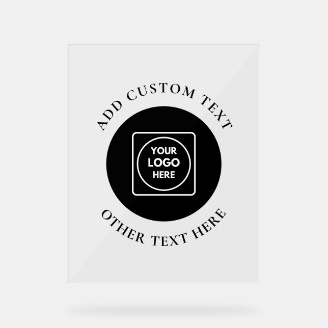 Logo-Text-QR-Geschäft-Acrylschild Acrylschild (Vorderseite)