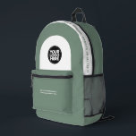 Logo, Text, Slogan, Website Bedruckter Rucksack<br><div class="desc">Dieses berufliche Rucksack mit Firmenlogo und individuellem Text ist leicht zu personalisieren. Sie können Firmennamen, Slogan, Social Media, Website oder weitere Informationen hinzufügen oder löschen. Ein schlichtes und modernes Design in Weiß und Weiß mit einem beruflichen Sans Serif Schriftart, perfekt als Werbegeschenk für Mitarbeiter, Kunden, Firmenfeiern, Messen. Der Rucksack kann...</div>