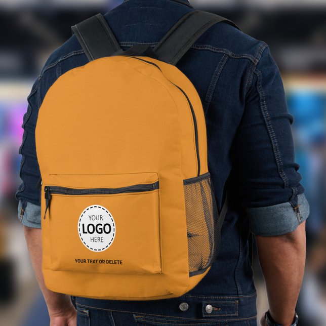 Logo & Text Upload Orange -> Logo & Text Hochladen Bedruckter Rucksack (Von Creator hochgeladen)