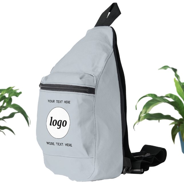 Logo-Text Werbeaktion Blauer Branding Crossbody Bag (Logo with custom text business promotional branding cross body sling bag)