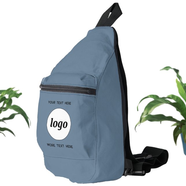 Logo-Text Werbeaktion Blauer Branding Crossbody Bag (Logo with custom text business promotional branding cross body sling bag)