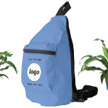 Logo-Text Werbeaktion Blauer Branding Crossbody Bag<br><div class="desc">Fügen Sie Ihr eigenes Logo und Ihren eigenen Text zu diesem Design hinzu. Entfernen Sie den oberen oder unteren Text, wenn Sie es vorziehen. Geben Sie einen Namen, einen Firmenslogan, eine Telefonnummer oder eine Website-Adresse ein. Minimalistisch und beruflich. Ideal für ein Werbeprodukt für Ihre Mitarbeiter, Mitarbeiter, Kunden und Kunden. Ideal...</div>