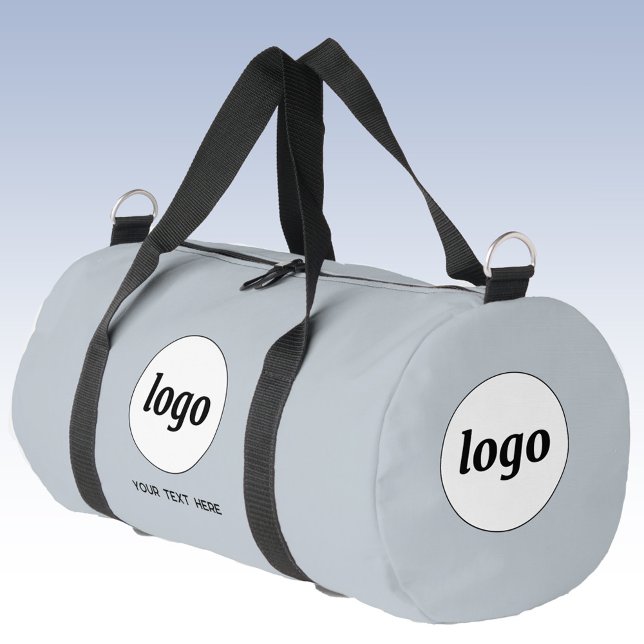 Logo-Text Werbeaktion für Unternehmen Blue Duffle Bag (Logo with custom text business branding promotional duffel bag)