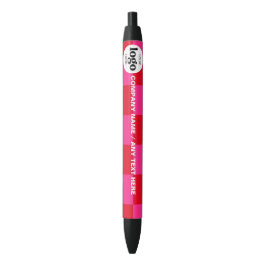 Logo-Text Werbeaktion Rosa Schachbrett | Stift