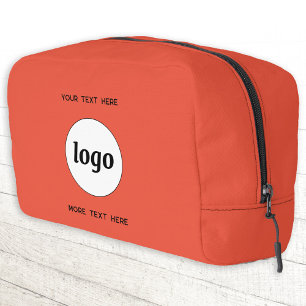 Logo-Text-Werbemarken Orange Waschbeutel