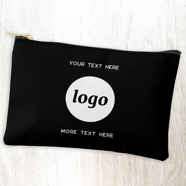 Logo-Text-Werbemarken Zubehörtasche (Logo custom text minimalist business branding promotional accessory pouch zip bag or case)