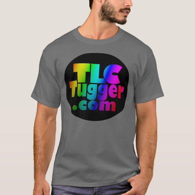 Logo TLC Tugger - Regenbogen im schwarzen Oval T-Shirt (Vorderseite)