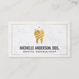 Logo "Tooth Dentistry"   Marble Business Card Visitenkarte