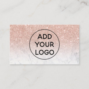 Logo-Typografie Marmor Roségold Glitter Visitenkarte