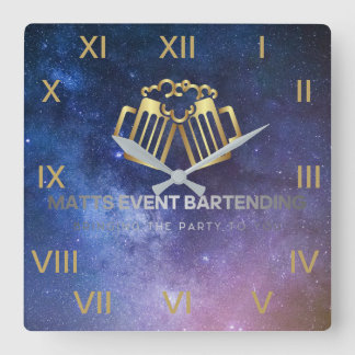 Logo-Uhr Quadratische Wanduhr