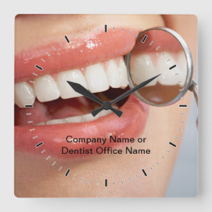 Logo-Uhren Dental Office Company Quadratische Wanduhr