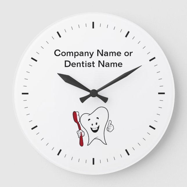 Logo-Uhren Dentist Office Company Große Wanduhr (Vorderseite)