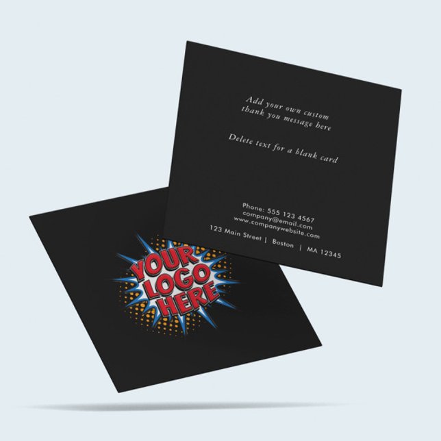 Logo und benutzerdefinierter Text hochladen Modern Quadratische Visitenkarte (Von Creator hochgeladen)
