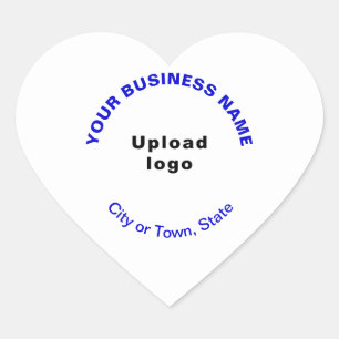 Logo und Blue-Business-Markenbezeichnungen Texte z Herz-Aufkleber