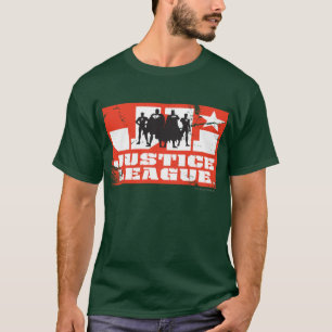 Logo und Charakter-Silhouetten der Justice League T-Shirt