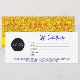 Logo und Chic-Skript, Gold-Geschenkzertifikat