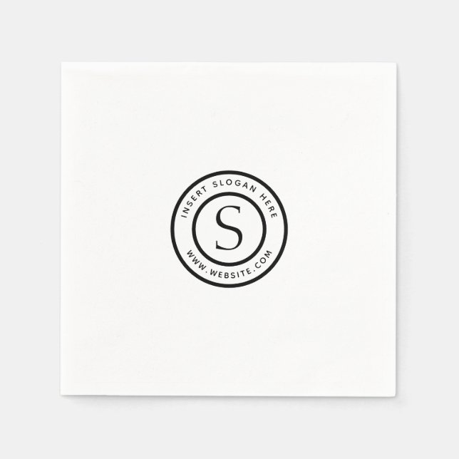Logo und Firma schwarz und weiß Serviette (Vorderseite)