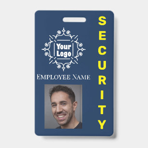 Logo und Foto des Blue Security Guard Employee ID Ausweis