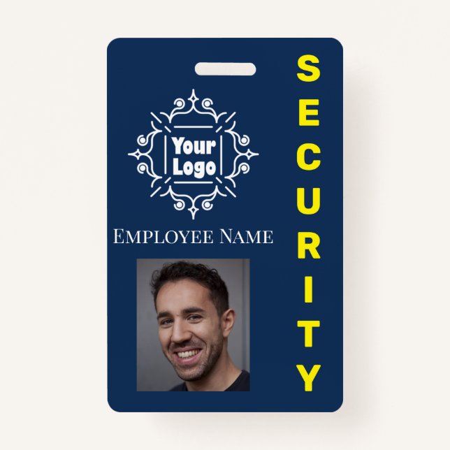 Logo und Foto des Blue Security Guard Employee ID Ausweis (Vorderseite)