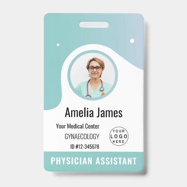 Logo und Foto-ID für personalisierte Krankenhausmi Ausweis (Vorderseite)